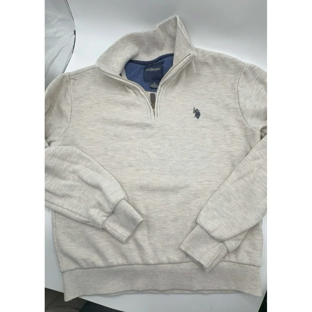 Men's size SMALL U.S. Polo Assn pullover 3/4 zip sweater.